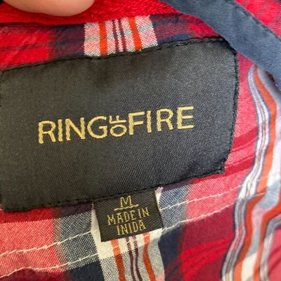 Ring of Fire Western Style Mexican Style Button Down Shirt - Picture 2 of 2